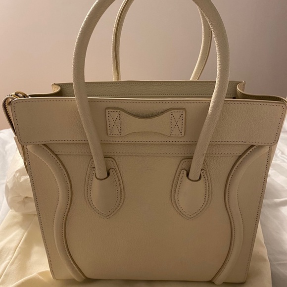 Celine white micro luggage in goatskin - Picture 3 of 6